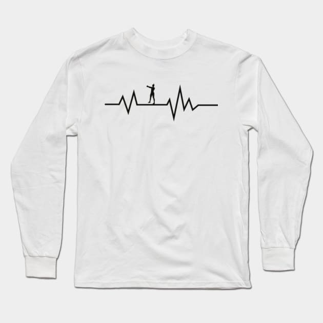 Gym Weightlifting Workout Heartbeat Women Long Sleeve T-Shirt by Art master